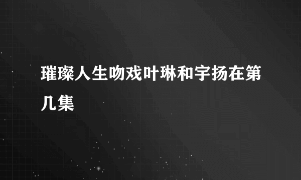 璀璨人生吻戏叶琳和宇扬在第几集