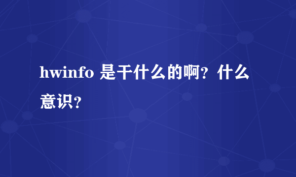 hwinfo 是干什么的啊？什么意识？