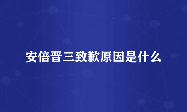 安倍晋三致歉原因是什么