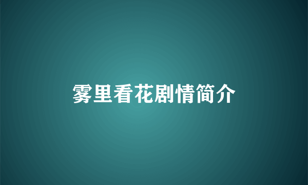 雾里看花剧情简介
