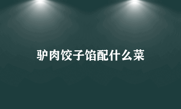 驴肉饺子馅配什么菜