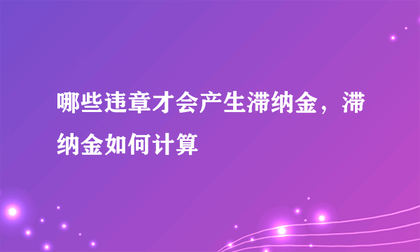 哪些违章才会产生滞纳金，滞纳金如何计算