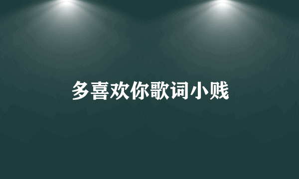 多喜欢你歌词小贱