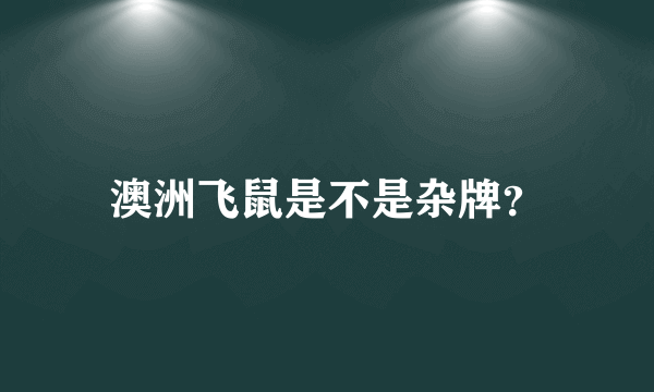 澳洲飞鼠是不是杂牌？