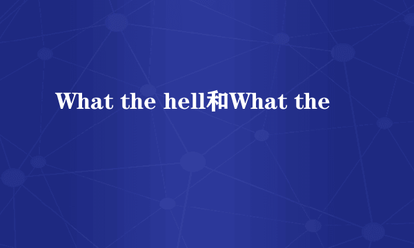 What the hell和What the