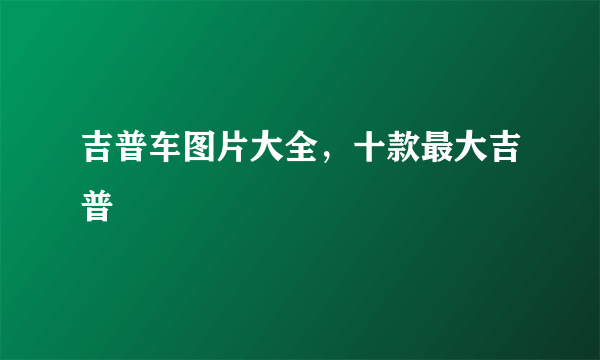 吉普车图片大全，十款最大吉普