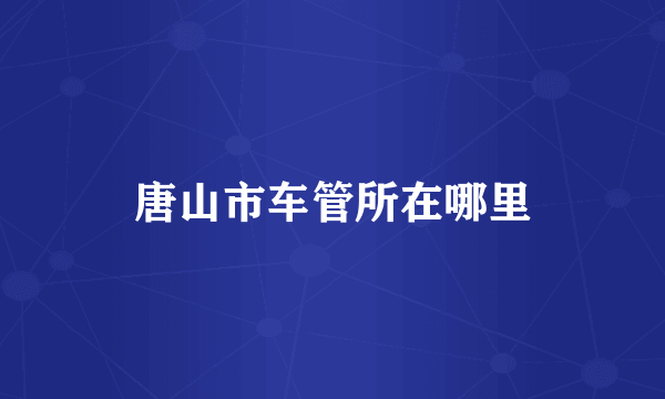 唐山市车管所在哪里