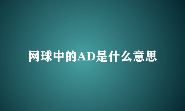 网球中的AD是什么意思