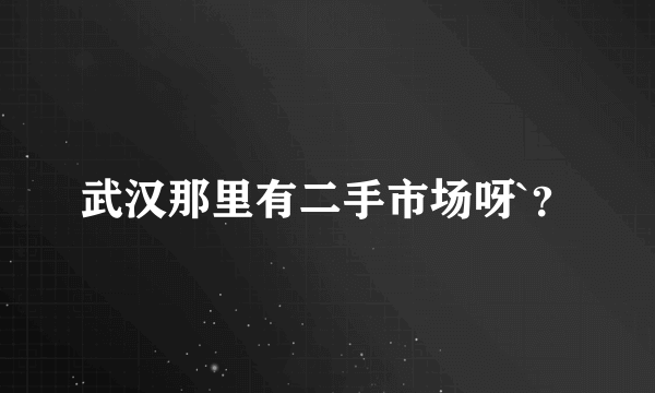 武汉那里有二手市场呀`？