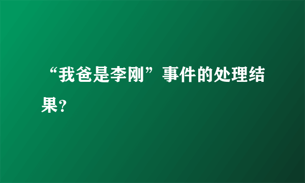 “我爸是李刚”事件的处理结果？