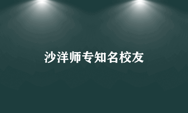沙洋师专知名校友