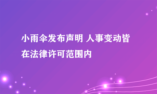 小雨伞发布声明 人事变动皆在法律许可范围内