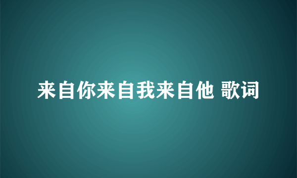 来自你来自我来自他 歌词