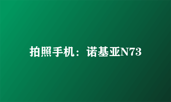 拍照手机：诺基亚N73