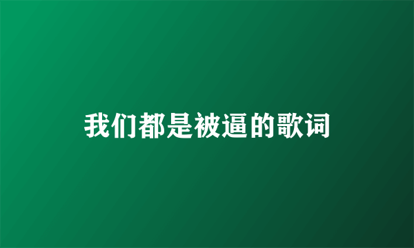 我们都是被逼的歌词