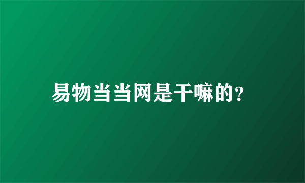 易物当当网是干嘛的？