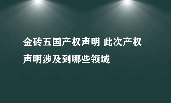 金砖五国产权声明 此次产权声明涉及到哪些领域