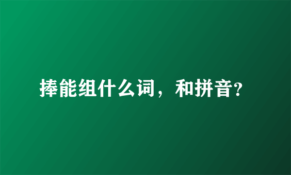 捧能组什么词，和拼音？