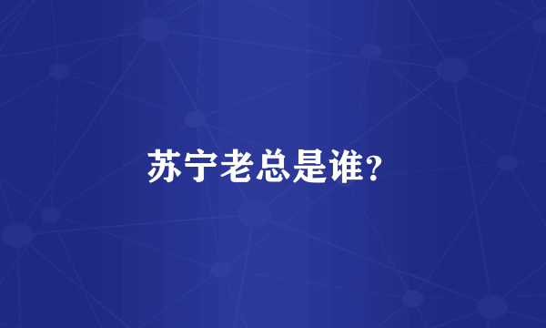 苏宁老总是谁？