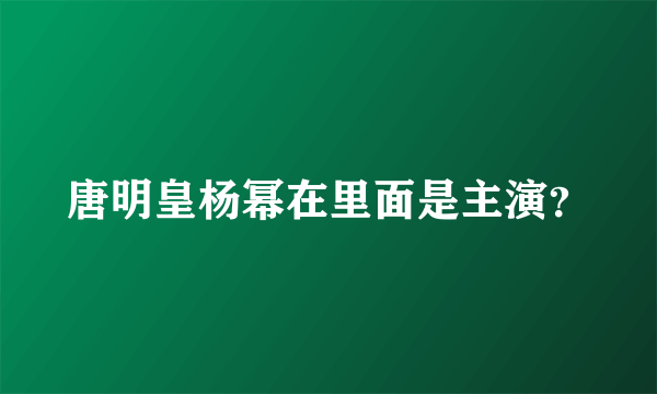 唐明皇杨幂在里面是主演？