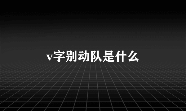 v字别动队是什么