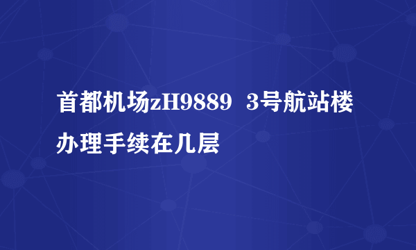 首都机场zH9889  3号航站楼办理手续在几层
