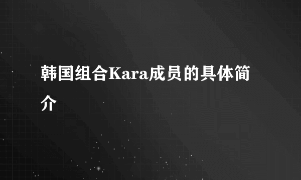 韩国组合Kara成员的具体简介