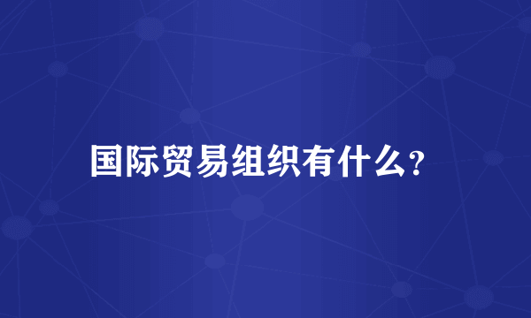 国际贸易组织有什么？