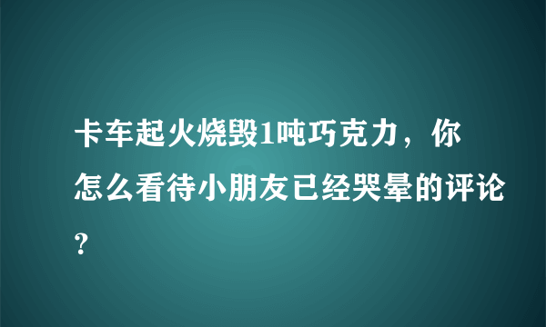 卡车起火烧毁1吨巧克力，你怎么看待小朋友已经哭晕的评论？