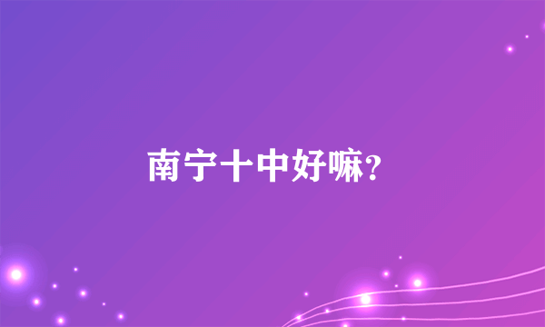 南宁十中好嘛？