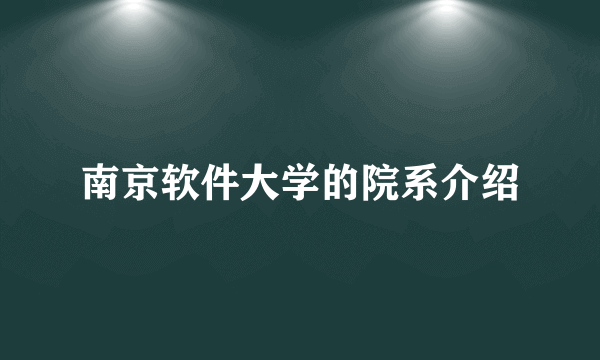 南京软件大学的院系介绍