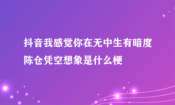 抖音我感觉你在无中生有暗度陈仓凭空想象是什么梗