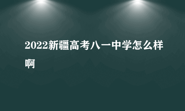 2022新疆高考八一中学怎么样啊