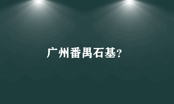 广州番禺石基？