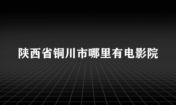 陕西省铜川市哪里有电影院
