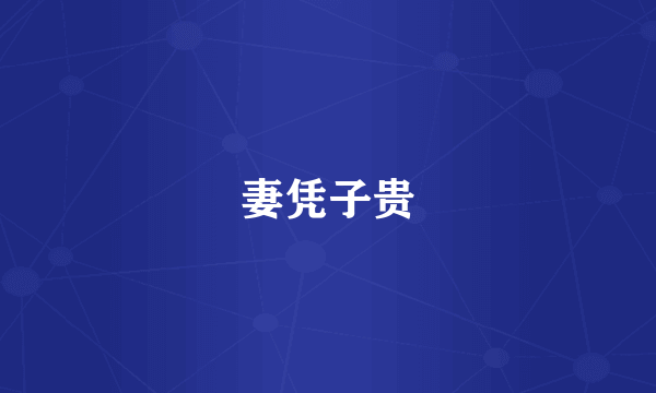 妻凭子贵