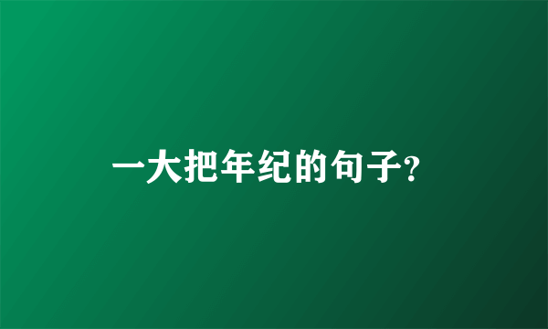 一大把年纪的句子？