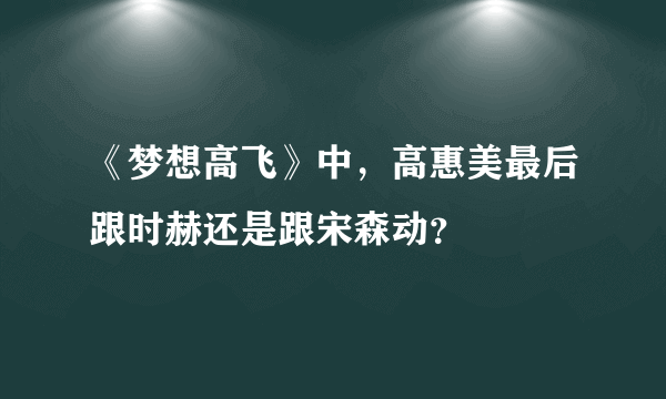 《梦想高飞》中，高惠美最后跟时赫还是跟宋森动？