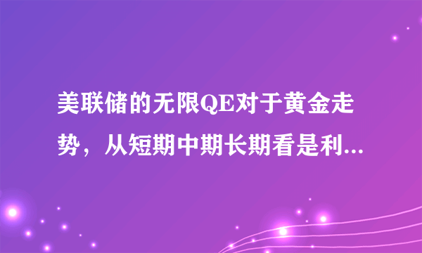 美联储的无限QE对于黄金走势，从短期中期长期看是利多还是利空？