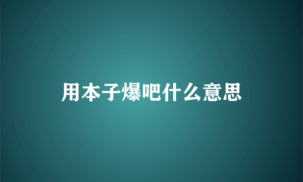 用本子爆吧什么意思