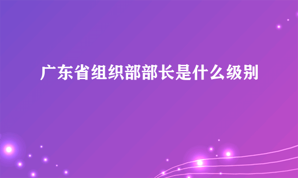 广东省组织部部长是什么级别