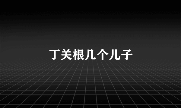 丁关根几个儿子