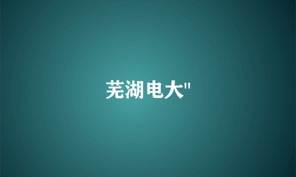 芜湖电大