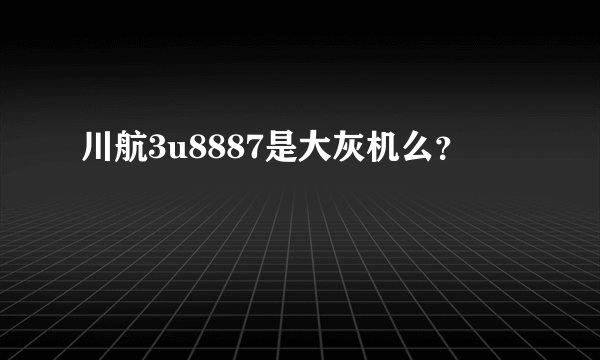 川航3u8887是大灰机么？