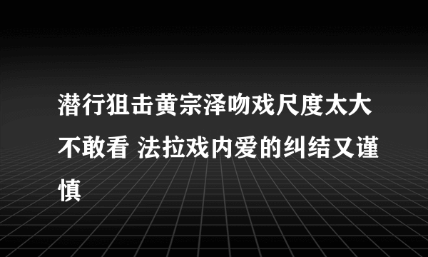 潜行狙击黄宗泽吻戏尺度太大不敢看 法拉戏内爱的纠结又谨慎