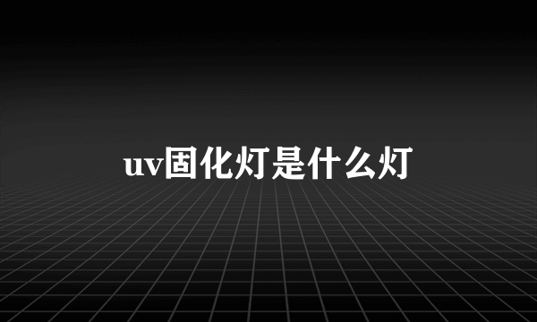 uv固化灯是什么灯