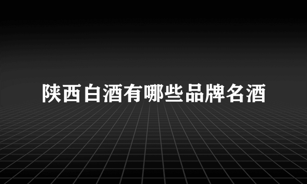 陕西白酒有哪些品牌名酒