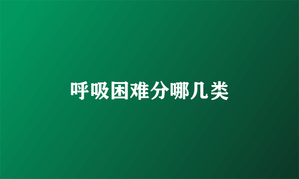 呼吸困难分哪几类