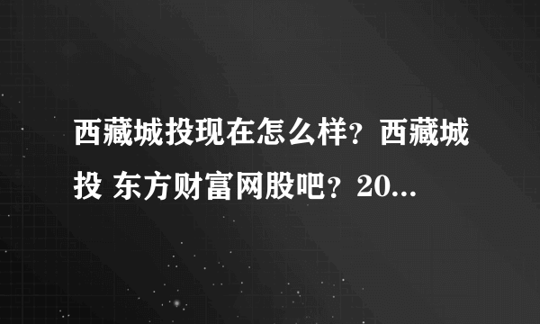西藏城投现在怎么样？西藏城投 东方财富网股吧？2021年西藏城投分红了没有？