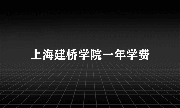 上海建桥学院一年学费